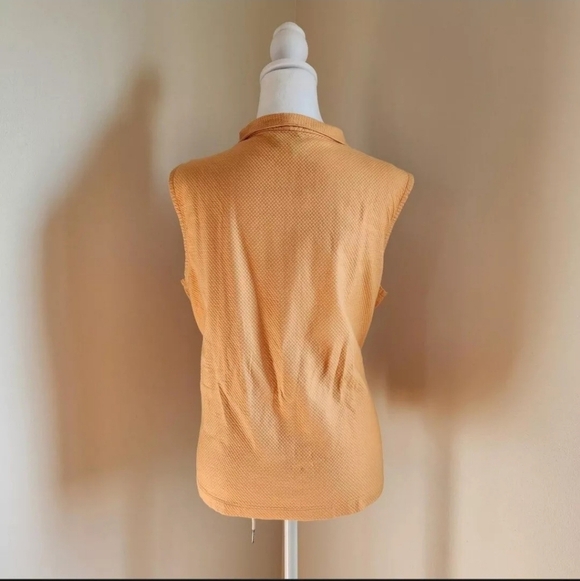 Eileen Fisher Light Orange Micro Quilt Cotton Vest - Picture 3 of 9